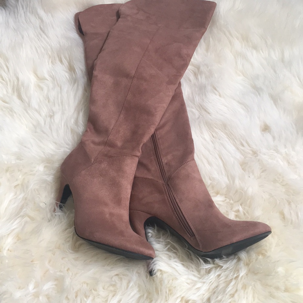 Sexy Rose Suede Knee High Boots 🌹